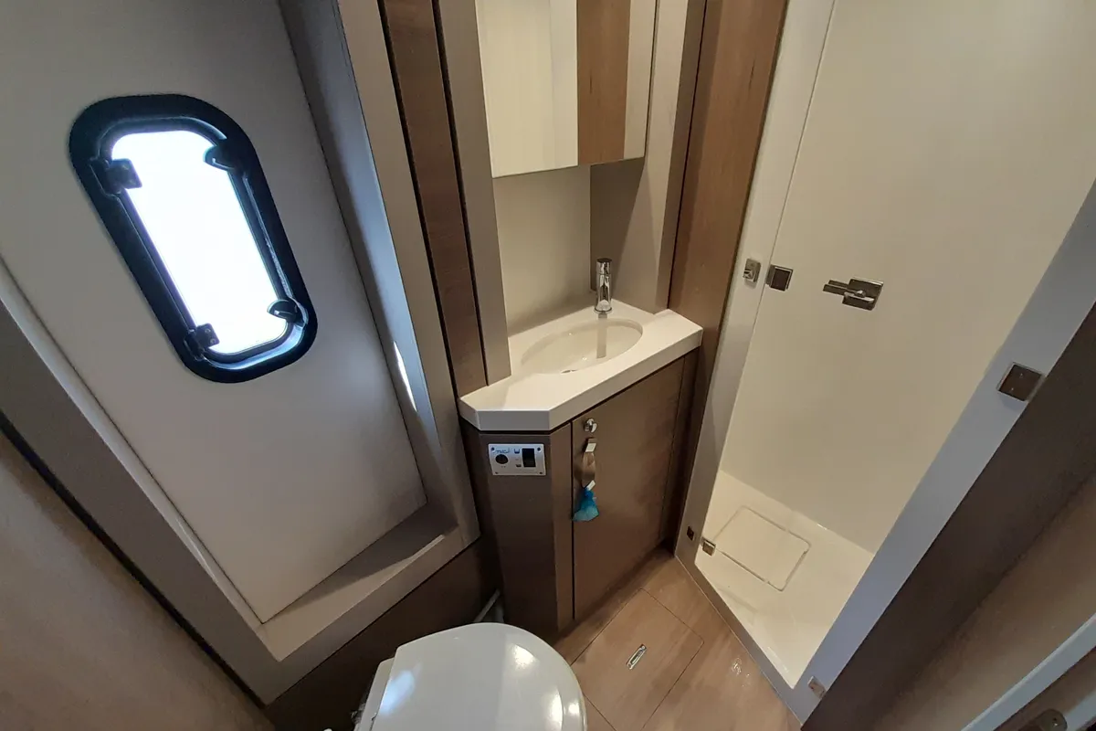 Head on Atlantis, a Bali 4.6 catamaran at Athens, Greece