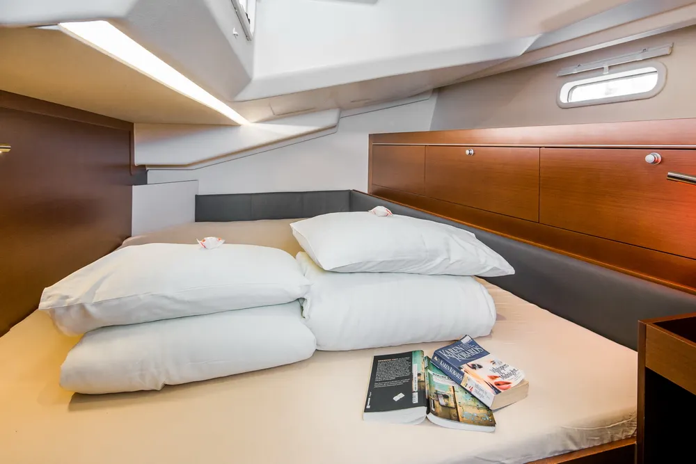 Cabin on Vala, a Hanse 505 sailboat at Sukošan, Croatia