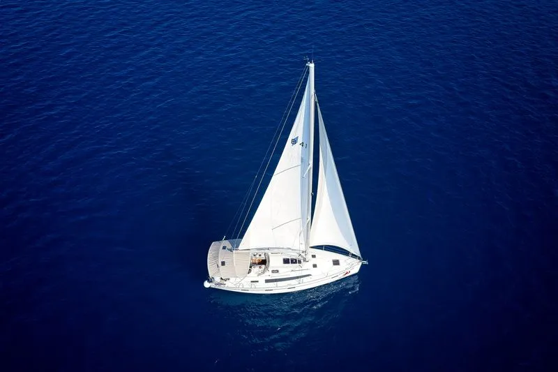 Exterior view of Bavaria Cruiser 41, a sailboat at Murter, Croatia