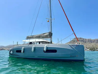 FLOKI, a Excess 11 catamaran at Port de Pollença, Spain