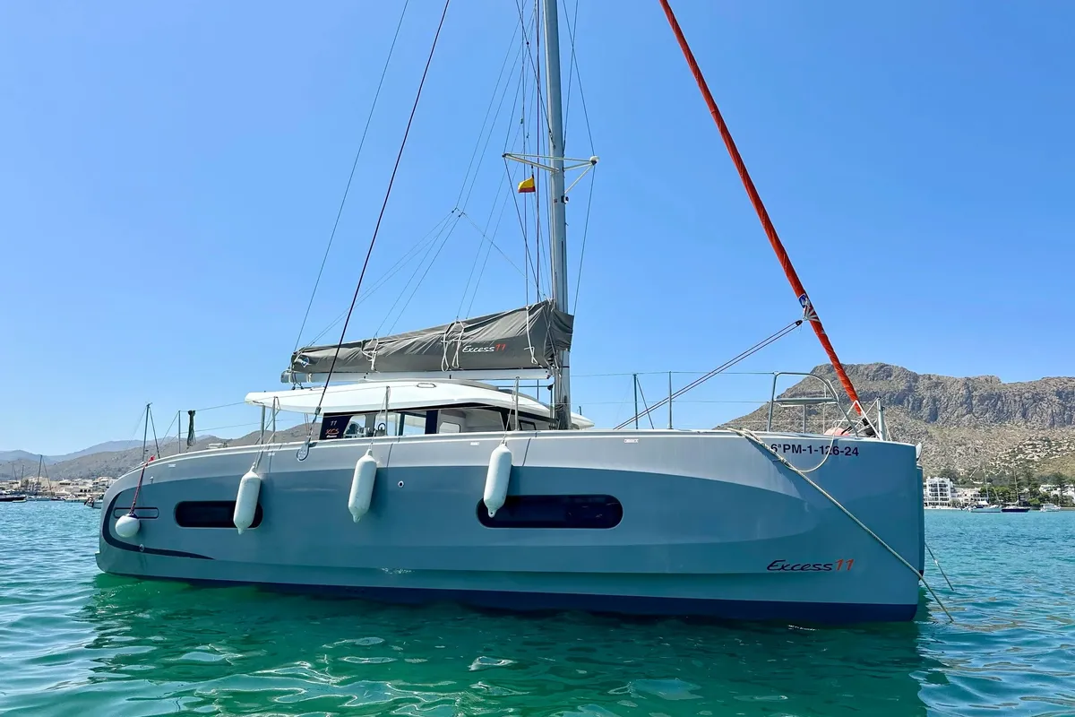 FLOKI, a Excess 11 catamaran at Port de Pollença, Spain