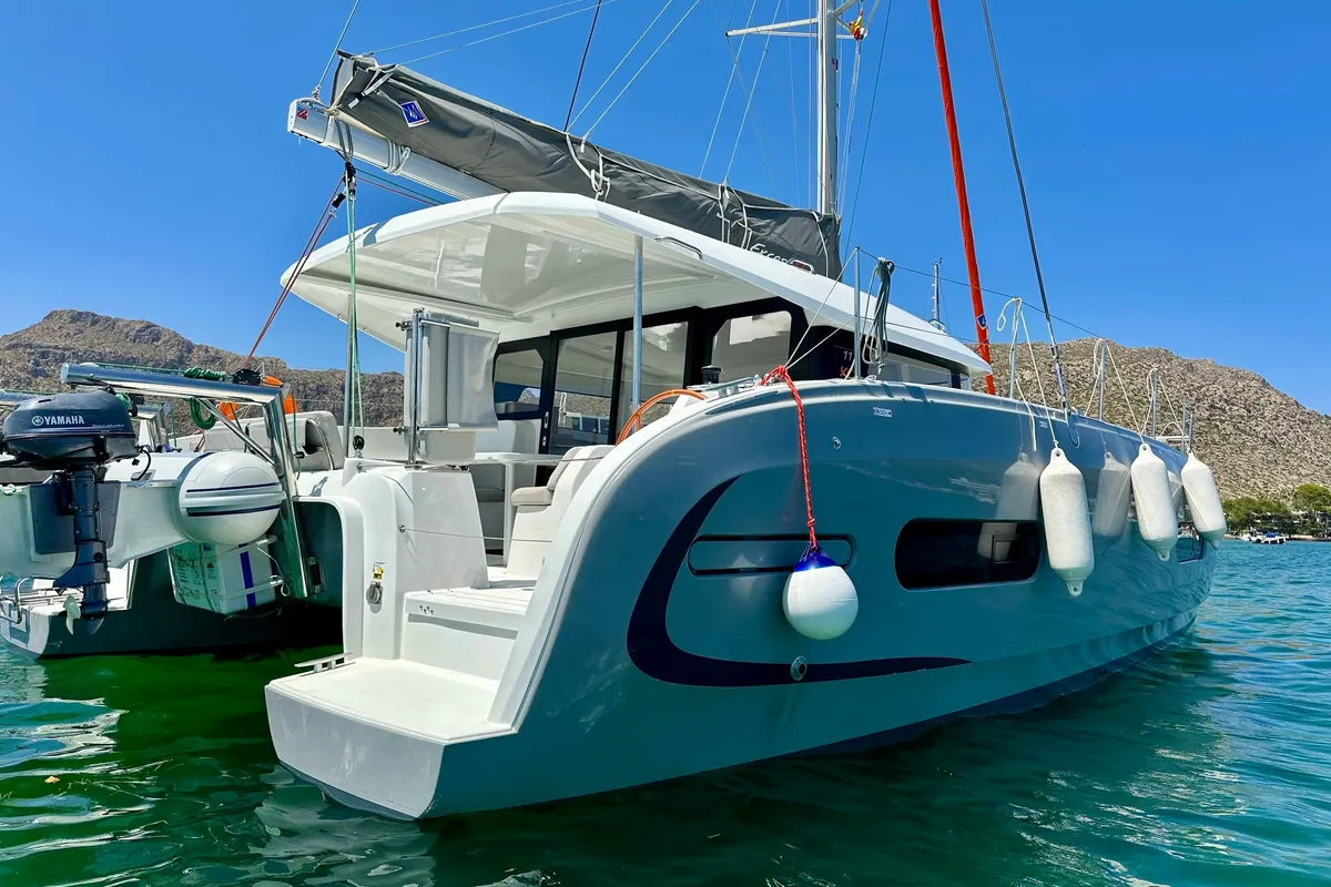 FLOKI, a Excess 11 catamaran at Port de Pollença, Spain