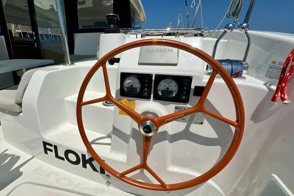 FLOKI, a Excess 11 catamaran at Port de Pollença, Spain