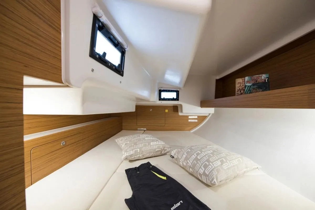 Cabin on Lipa, a Elan E4 sailboat at Punat, Croatia