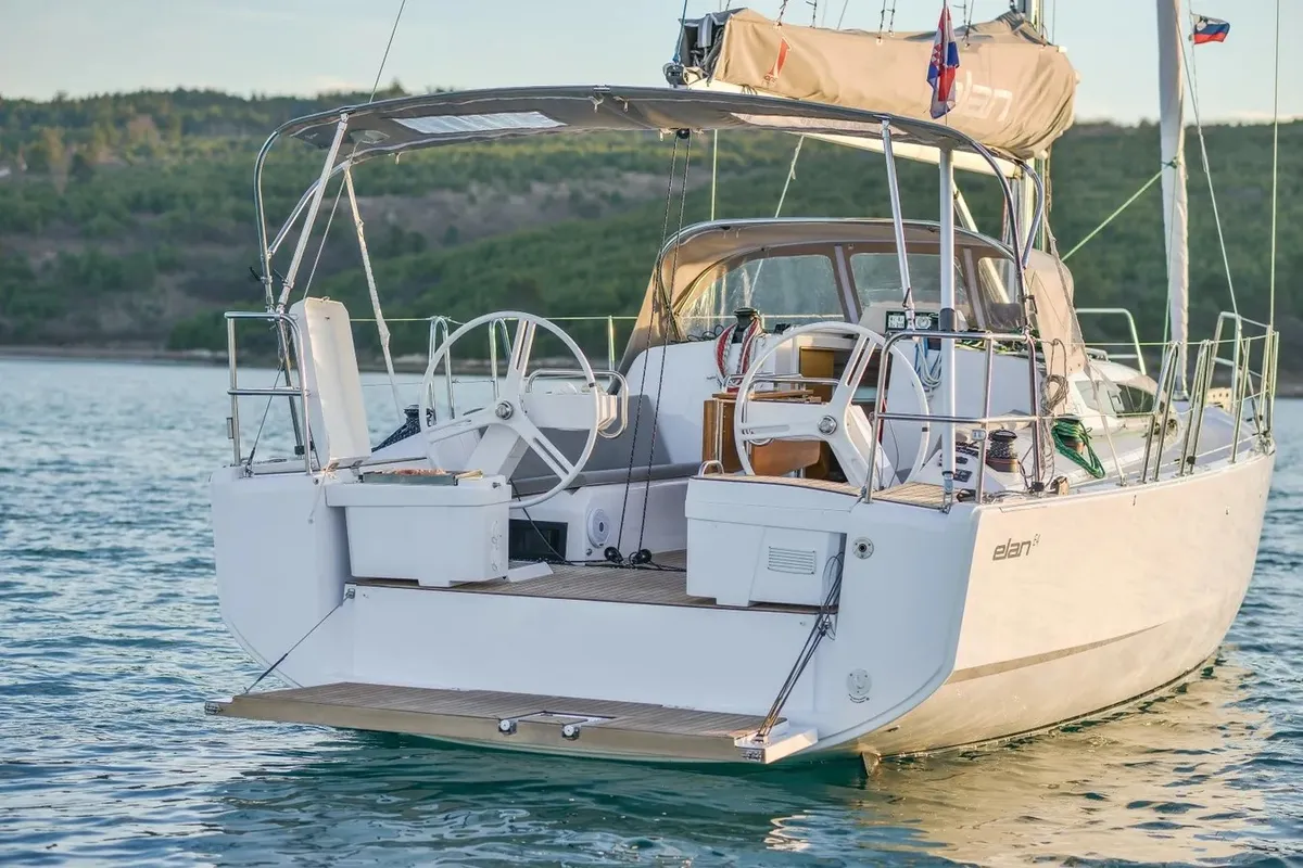 Deck of Lipa, a Elan E4 sailboat at Punat, Croatia
