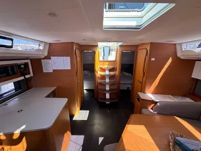 Salon of Miram, a Dufour 44 sailboat at Grad Trogir, Croatia