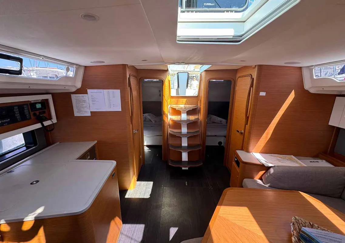 Salon of Miram, a Dufour 44 sailboat at Grad Trogir, Croatia