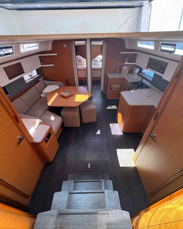 Salon of Miram, a Dufour 44 sailboat at Grad Trogir, Croatia