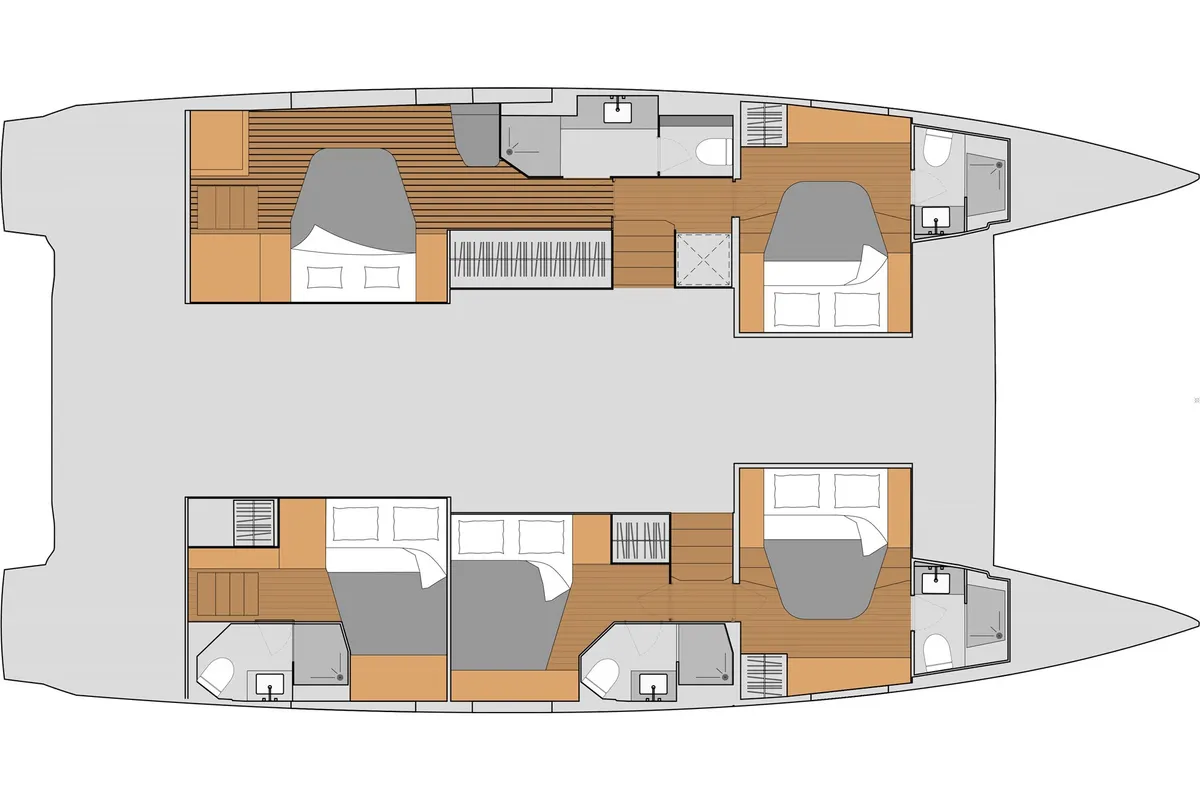 Flow, a Fountaine Pajot Aura 51 catamaran at Ellomenos, Greece