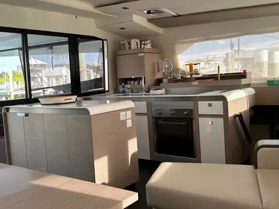 Galley of Amajen, a Fountaine Pajot Aura 51 catamaran at Chesapeake, United States