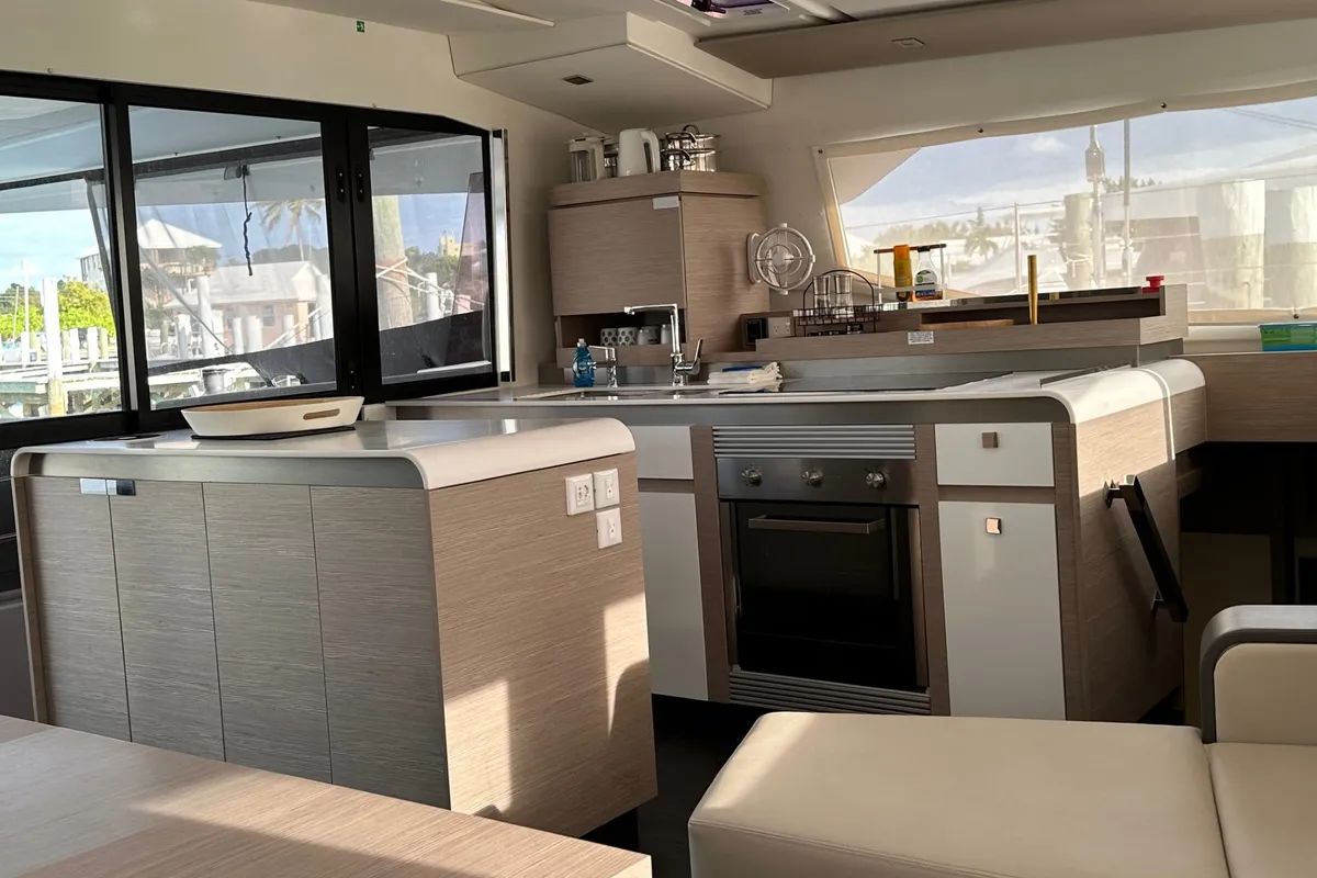 Galley of Amajen, a Fountaine Pajot Aura 51 catamaran at Chesapeake, United States