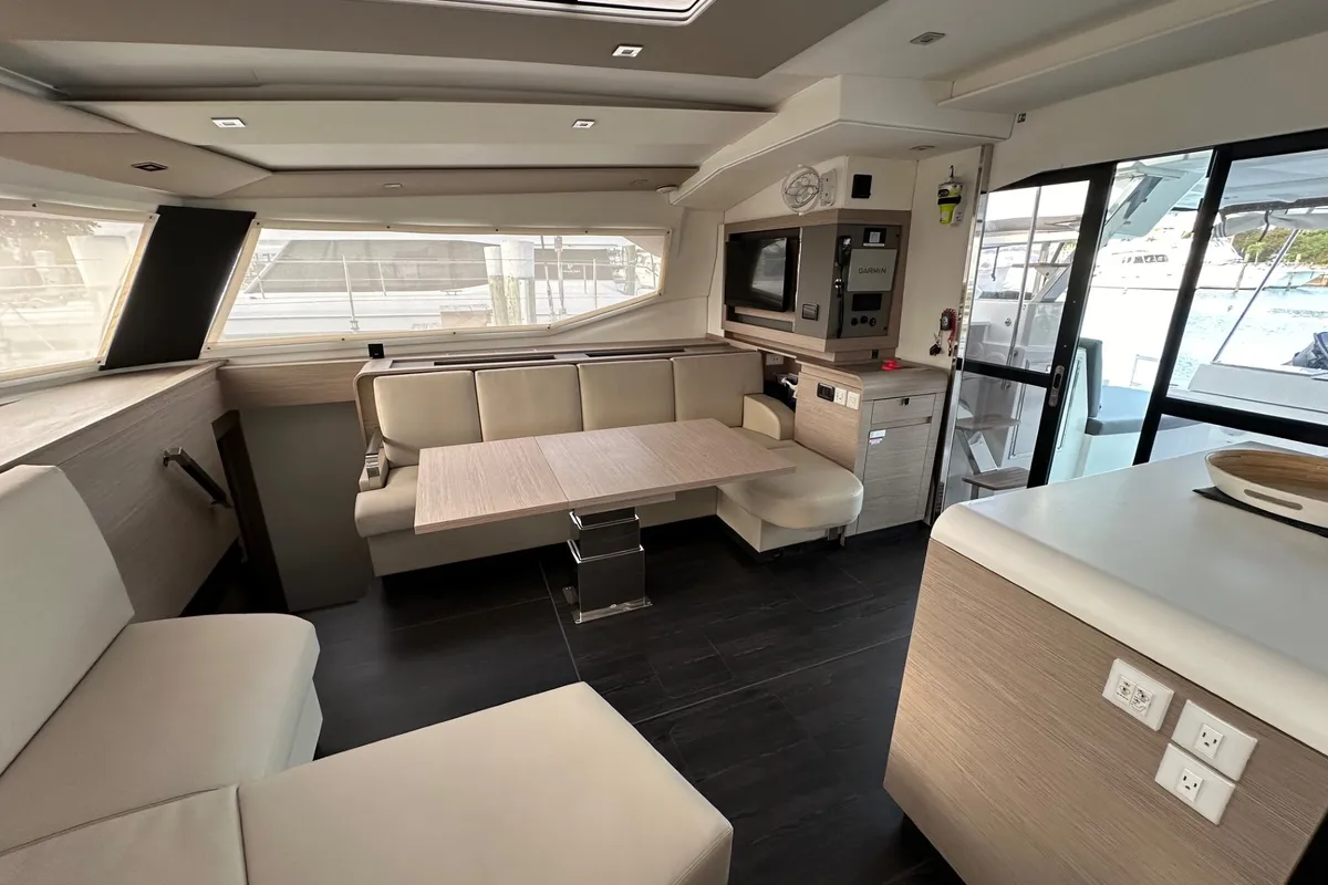 Salon of Amajen, a Fountaine Pajot Aura 51 catamaran at Chesapeake, United States