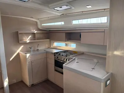 Galley of Saiph, a Beneteau Oceanis 40.1 sailboat at Athens, Greece