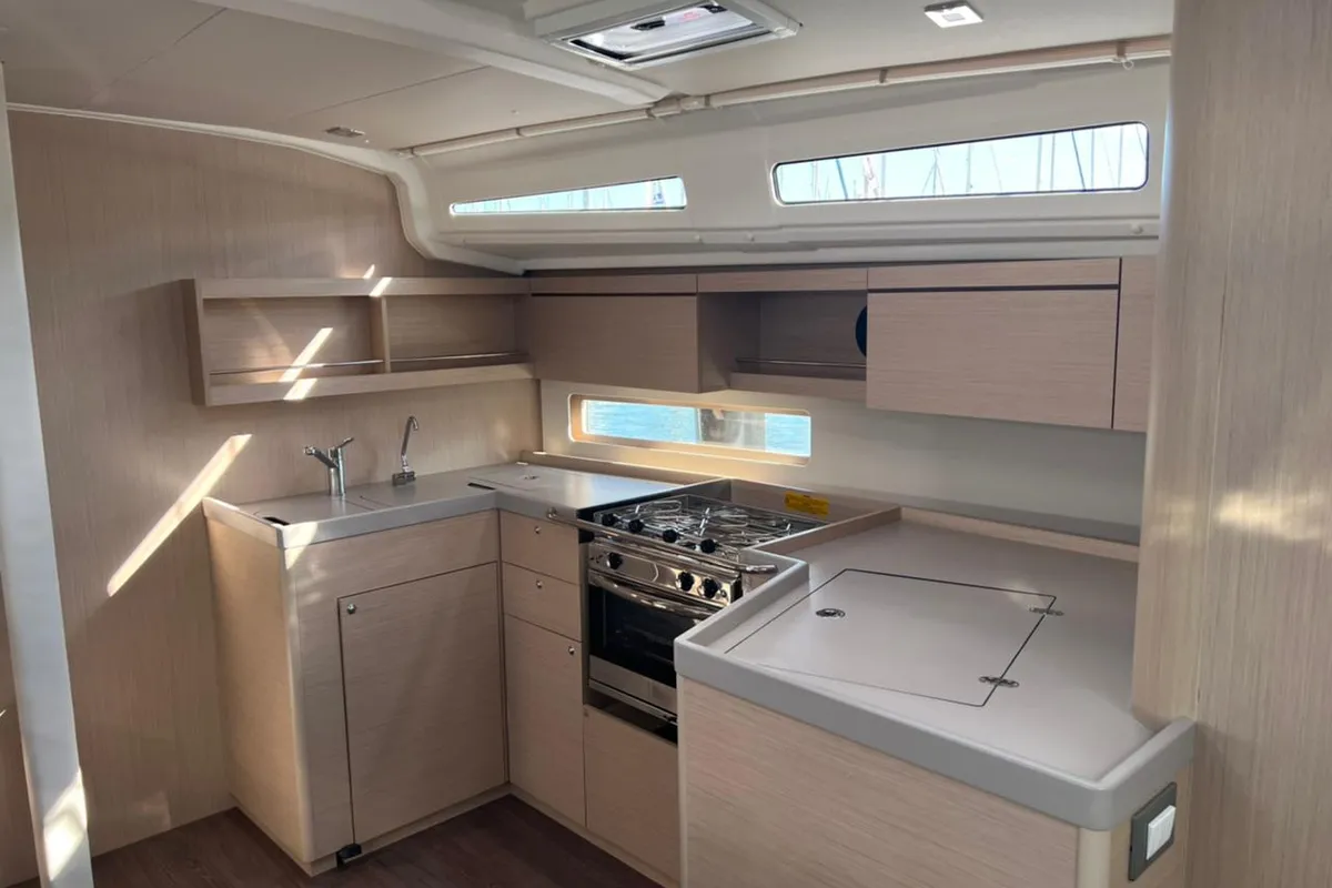 Galley of Saiph, a Beneteau Oceanis 40.1 sailboat at Athens, Greece