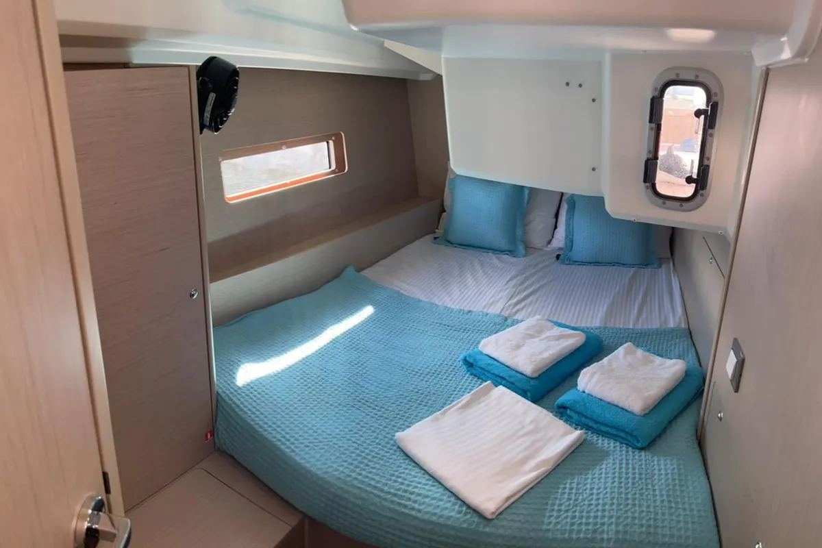 Cabin on Saiph, a Beneteau Oceanis 40.1 sailboat at Athens, Greece