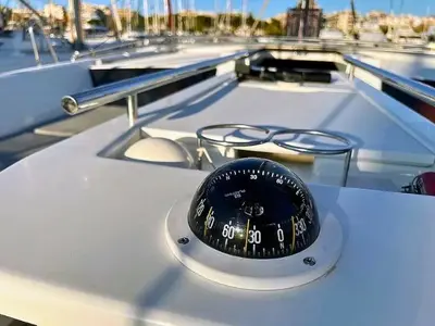 Cockpit of Ostria, a Beneteau Oceanis 46.1 sailboat at Athens, Greece