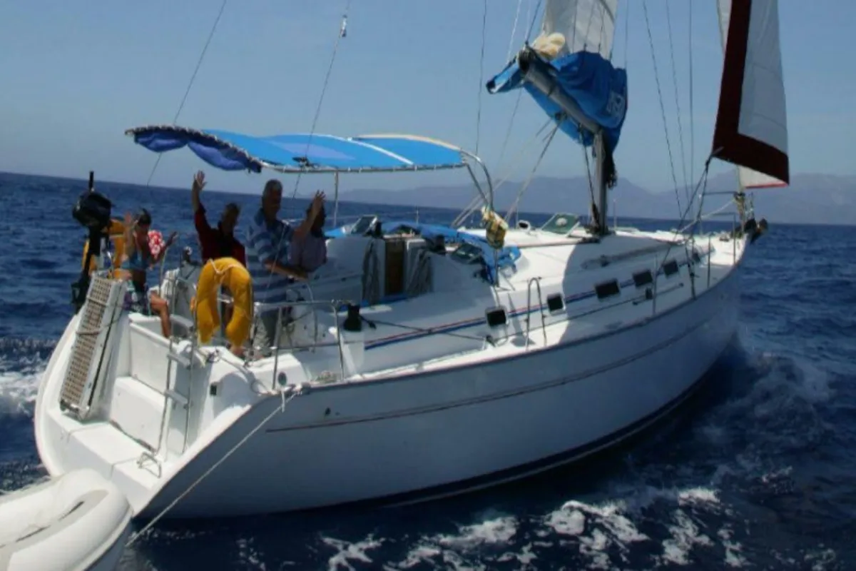 Exterior view of Orion II, a Beneteau Cyclades 43.4 sailboat at Volos, Greece