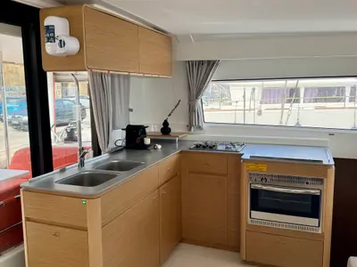 Galley of Las Olas, a Excess 14 catamaran at Preveza, Greece