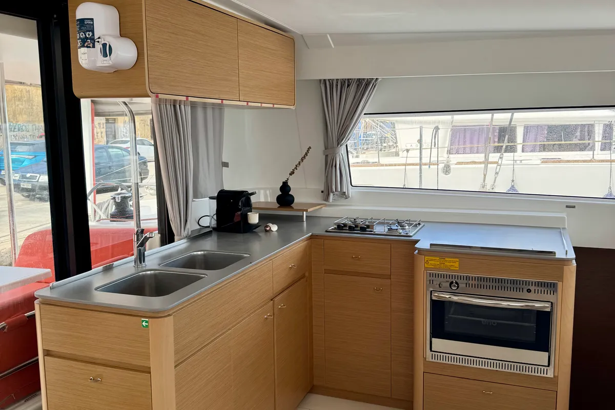 Galley of Las Olas, a Excess 14 catamaran at Preveza, Greece