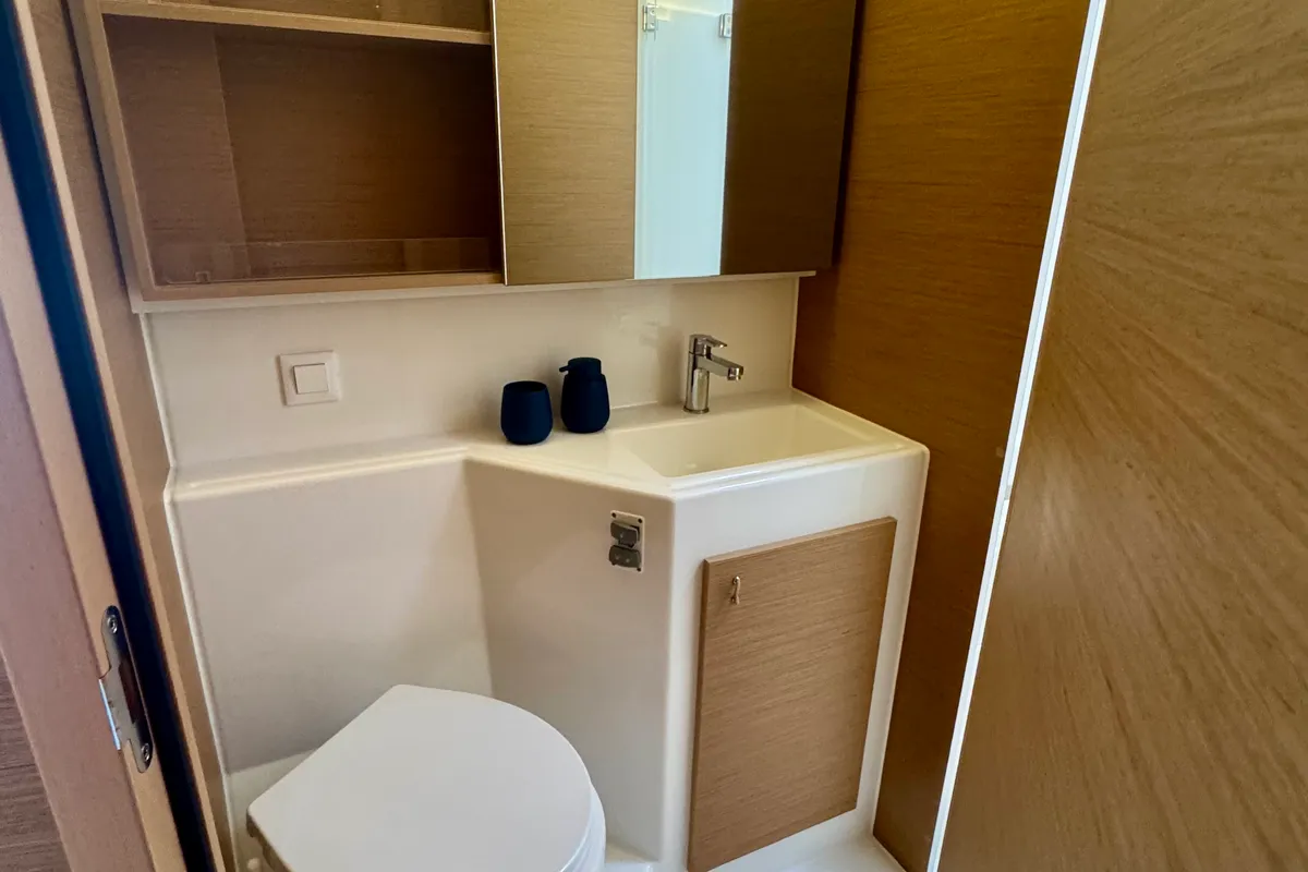 Cabin on Las Olas, a Excess 14 catamaran at Preveza, Greece