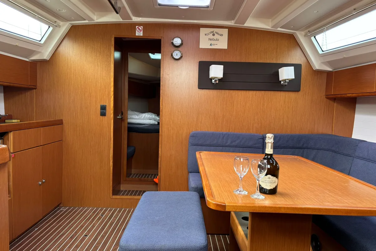 Salon of Nebula, a Bavaria Cruiser 46 sailboat at Općina Pakoštane, Croatia