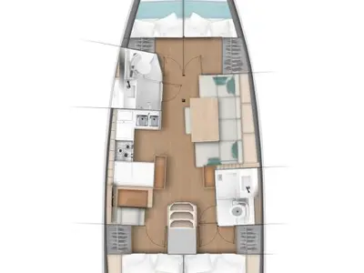 Anda, a Jeanneau Sun Odyssey 440 sailboat at Fethiye, Turkey