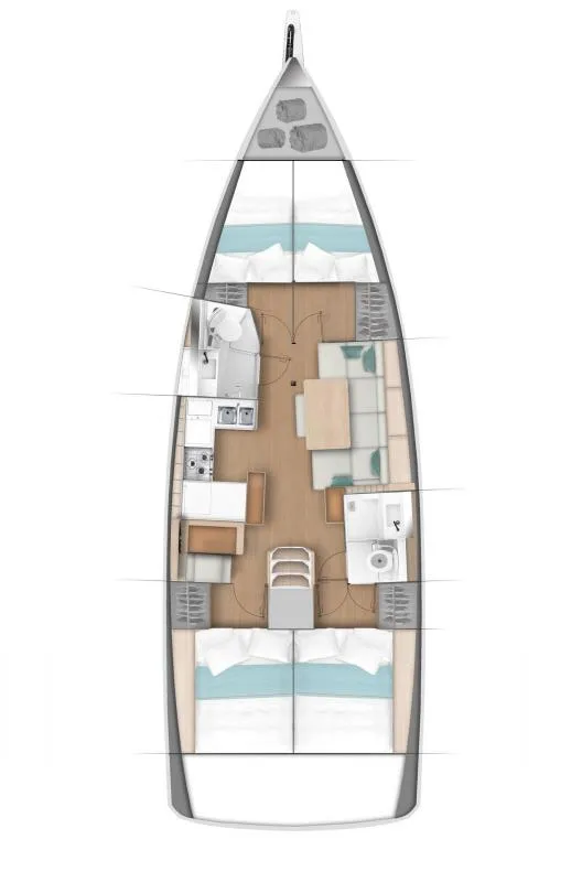 Anda, a Jeanneau Sun Odyssey 440 sailboat at Fethiye, Turkey