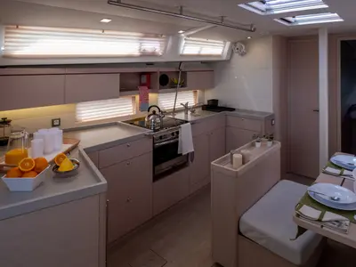 Galley of Ethereal, a Beneteau Oceanis 46.1 sailboat at Municipal Unit of Lefkada, Greece