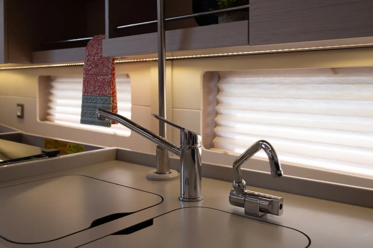 Galley of Ethereal, a Beneteau Oceanis 46.1 sailboat at Municipal Unit of Lefkada, Greece