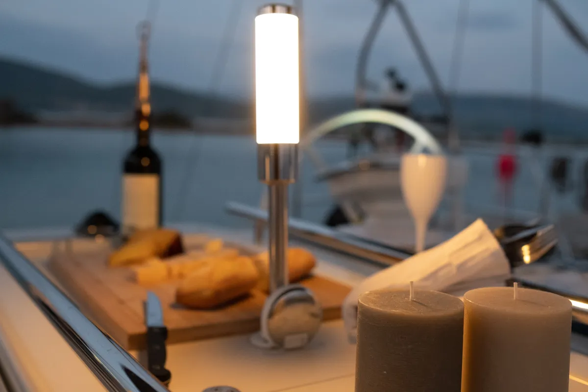 Deck of Ethereal, a Beneteau Oceanis 46.1 sailboat at Municipal Unit of Lefkada, Greece