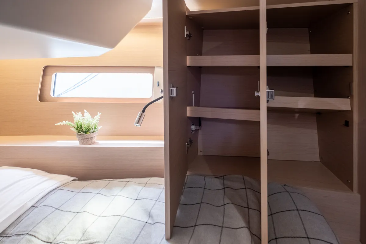 Cabin on Ethereal, a Beneteau Oceanis 46.1 sailboat at Municipal Unit of Lefkada, Greece