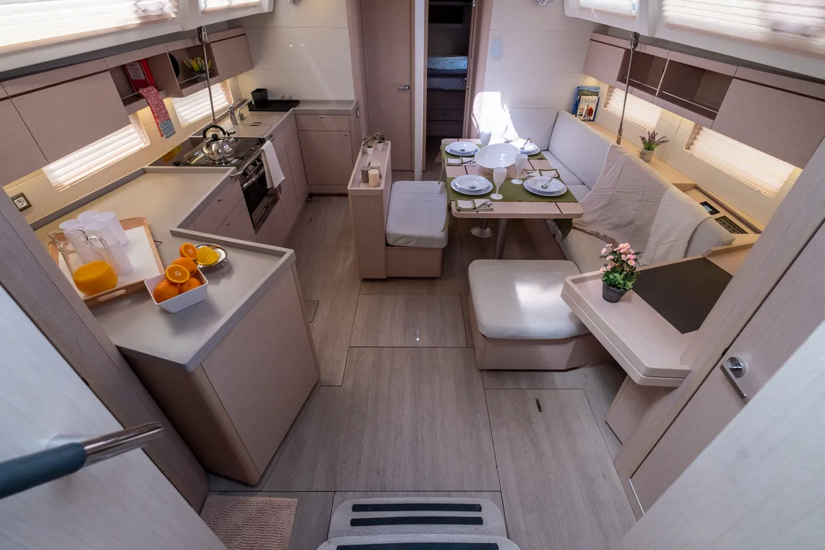 Salon of Ethereal, a Beneteau Oceanis 46.1 sailboat at Municipal Unit of Lefkada, Greece