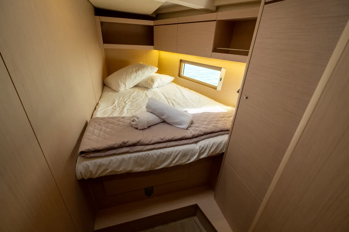 Cabin on Ethereal, a Beneteau Oceanis 46.1 sailboat at Municipal Unit of Lefkada, Greece