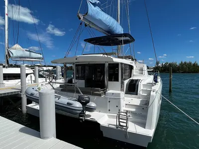 Happy Day, a Bali 4.8 catamaran at Central Abaco, Bahamas