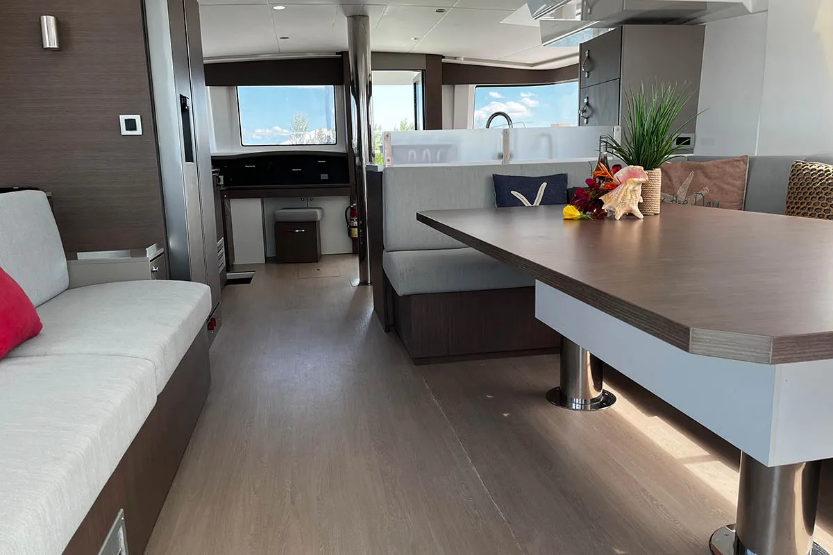 Happy Day, a Bali 4.8 catamaran at Central Abaco, Bahamas