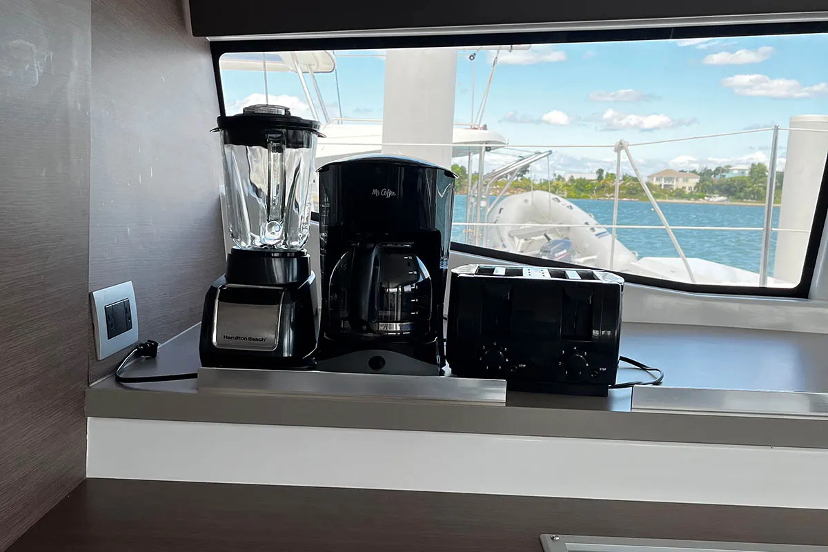 Happy Day, a Bali 4.8 catamaran at Central Abaco, Bahamas