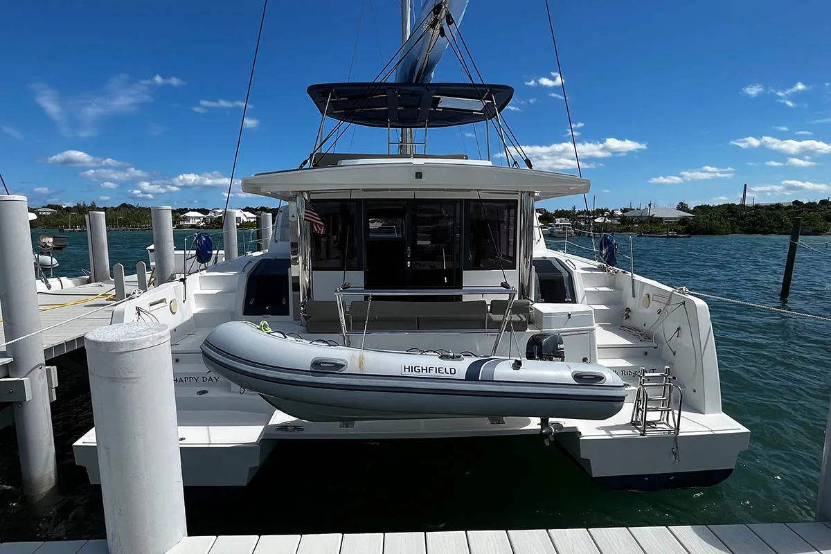 Happy Day, a Bali 4.8 catamaran at Central Abaco, Bahamas
