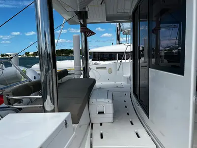Deck of Happy Day, a Bali 4.8 catamaran at Parham Town, British Virgin Islands