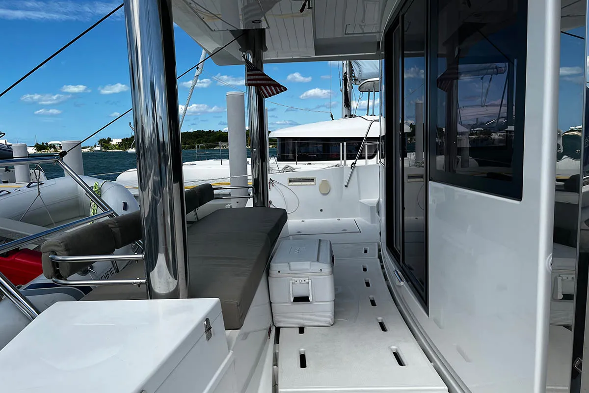 Happy Day, a Bali 4.8 catamaran at Central Abaco, Bahamas