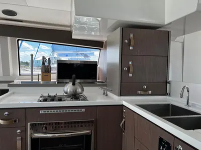 Galley of Happy Day, a Bali 4.8 catamaran at Parham Town, British Virgin Islands