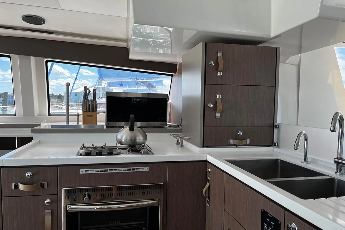 Happy Day, a Bali 4.8 catamaran at Central Abaco, Bahamas