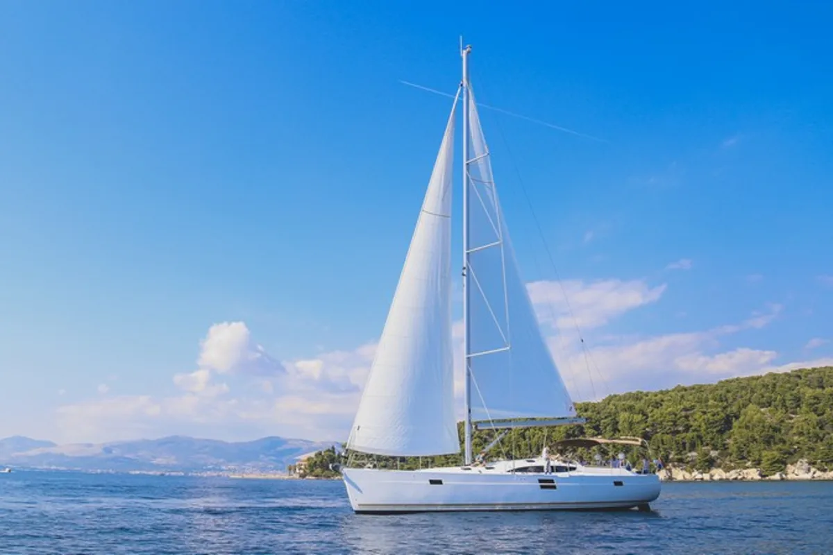 Exterior view of LENA, a Elan Impression 50 sailboat at Split, Croatia