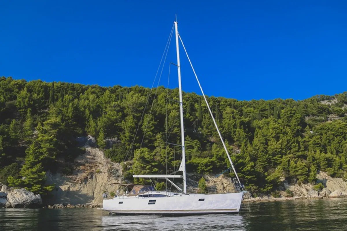 Exterior view of LENA, a Elan Impression 50 sailboat at Split, Croatia