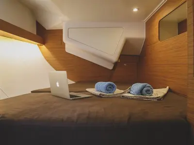 Cabin on LENA, a Elan Impression 50 sailboat at Split, Croatia