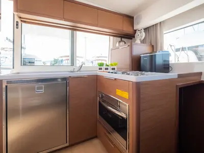 Galley of Chingi Lingy, a Lagoon 40 catamaran at Grad Biograd na Moru, Croatia