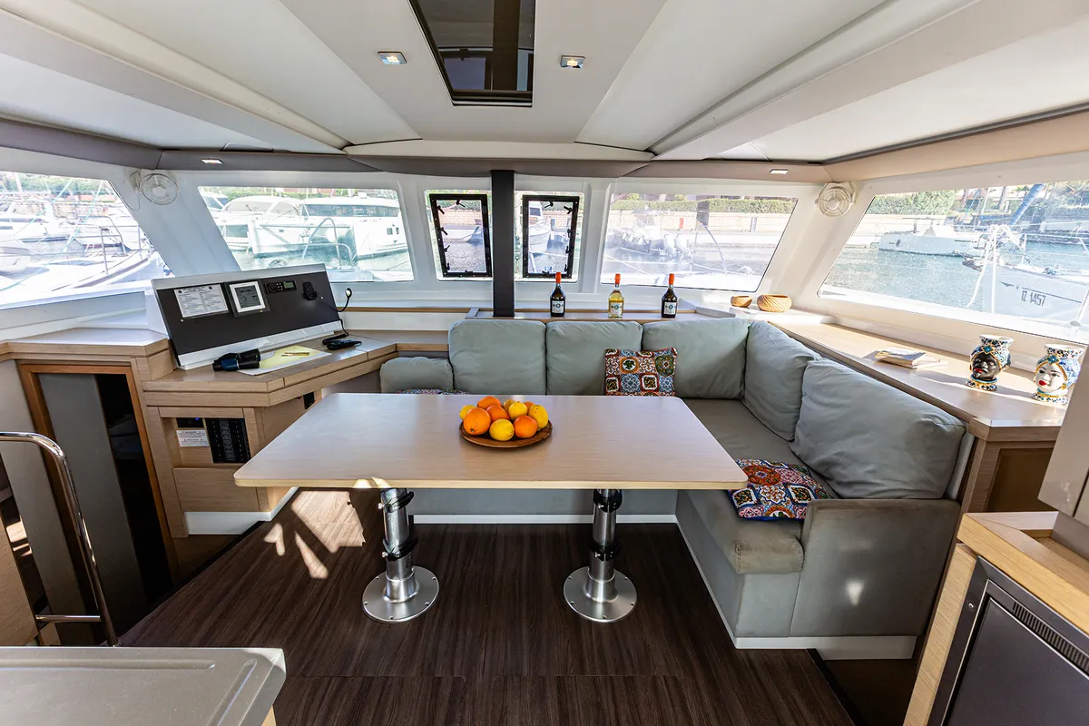 Relax Planet, a Fountaine Pajot Lucia 40 catamaran at Tonnarella, Italy