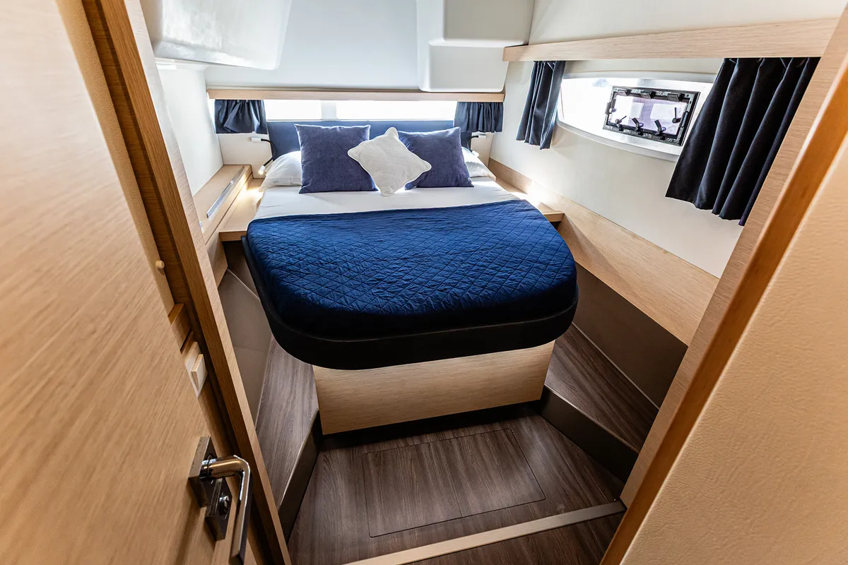 Relax Planet, a Fountaine Pajot Lucia 40 catamaran at Tonnarella, Italy