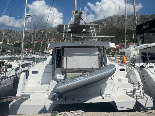 Exterior view of Blue Spirit, a Bali Catspace catamaran at Municipal Unit of Lefkada, Greece