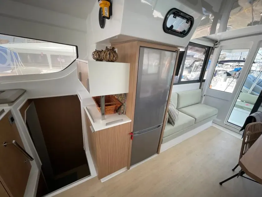 Salon of Blue Spirit, a Bali Catspace catamaran at Municipal Unit of Lefkada, Greece