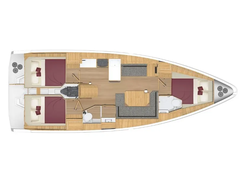 Floor plan of Trata, a Bavaria C38 sailboat at Municipal Unit of Lefkada, Greece